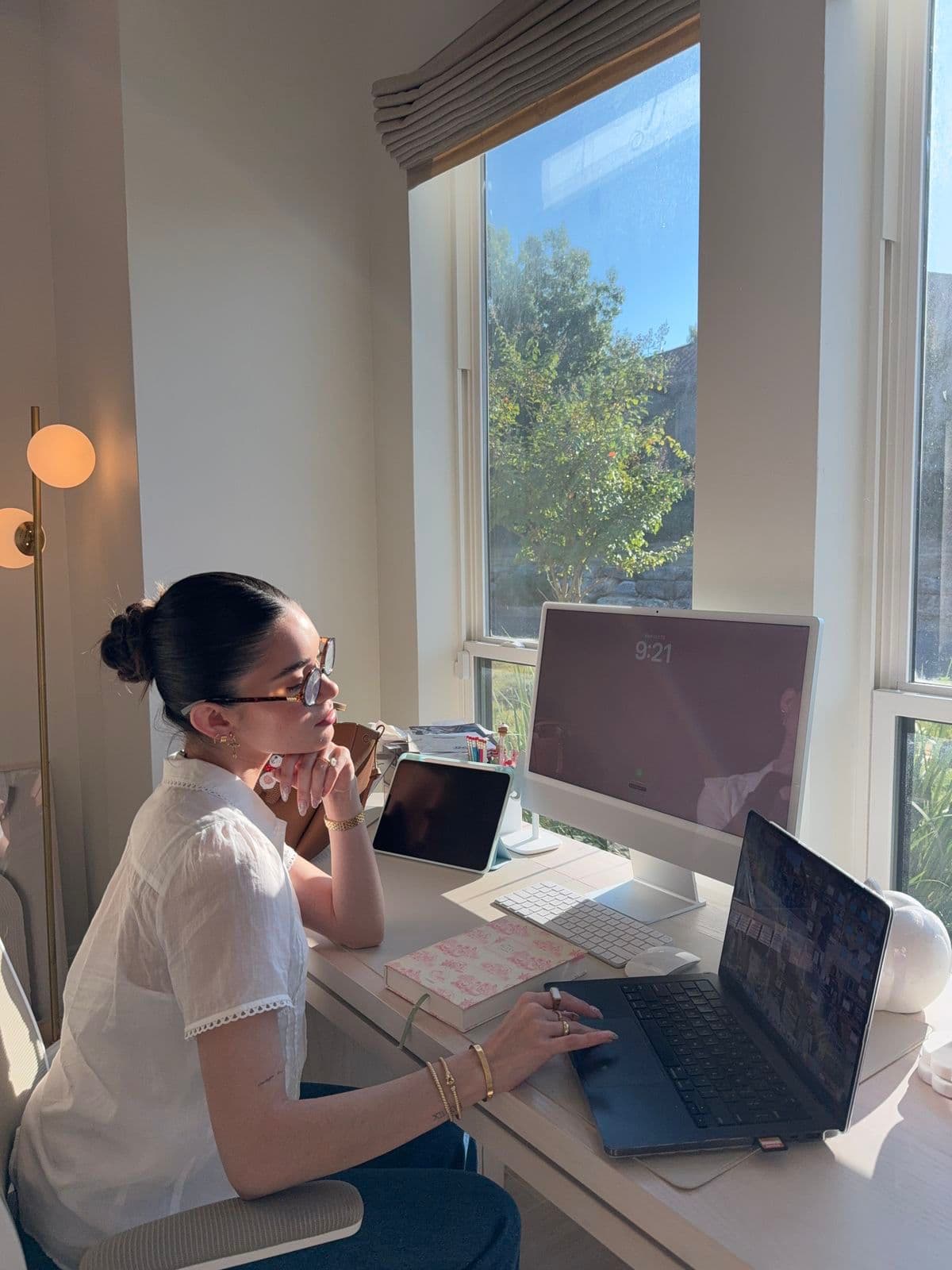 Circle member at work, present and confident