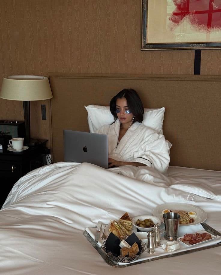 Circle member during her skincare routine